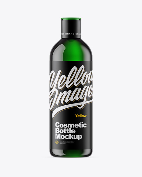 Green Cosmetic Bottle Mockup