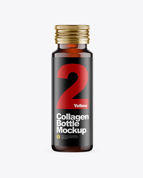 Amber Glass Collagen Bottle Mockup