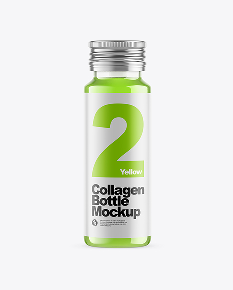 Clear Glass Collagen Bottle Mockup