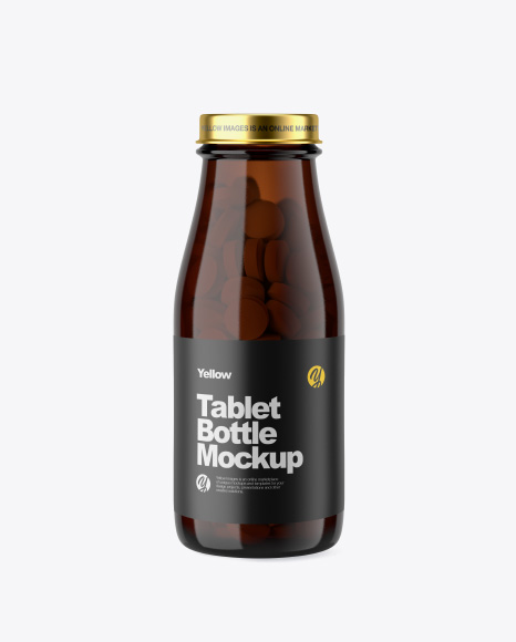 Amber Tablet Bottle Mockup
