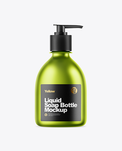 Matte Metallic Liquid Soap Bottle Mockup