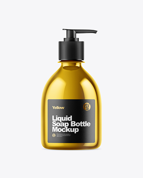 Metallic Liquid Soap Bottle Mockup