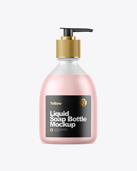 Clear Frosted Liquid Soap Bottle Mockup
