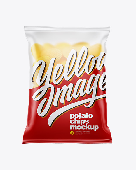 Matte Bag With Corrugated Potato Chips Mockup