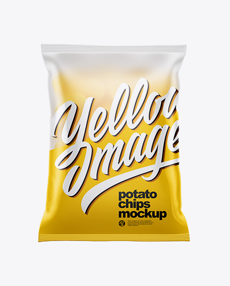 Frosted Bag With Potato Chips Mockup