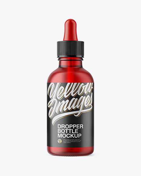 50ml Frosted Red Glass Dropper Bottle