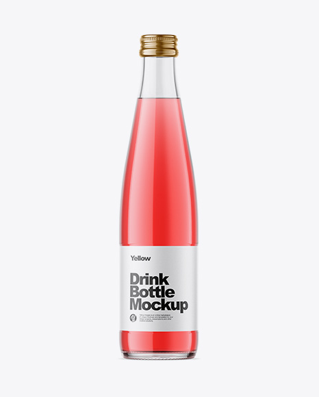Clear Glass Pink Drink Bottle Mockup