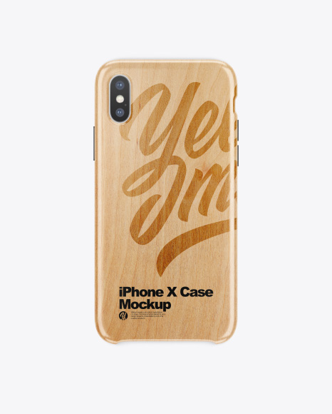 iPhone X White Wooden Case Mockup