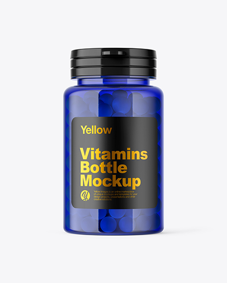 Blue Pills Bottle Mockup