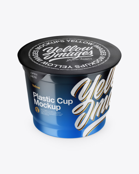 Glossy Plastic Cup Mockup