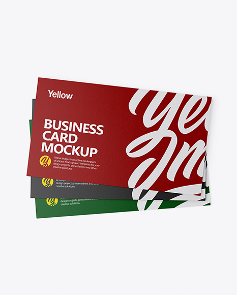 Three Paper Business Cards Mockup
