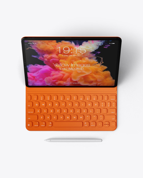 Ipad Pro with Pencil & Keyboard Mockup