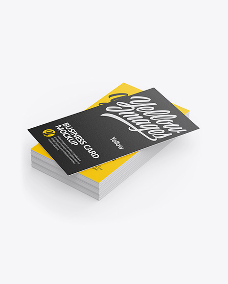 Stack of Textured Business Cards Mockup