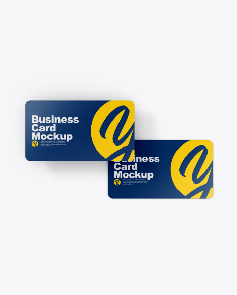 Two Matte Business Cards Mockup
