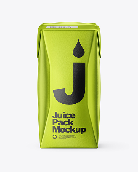 200ml Metallic Juice Carton Package Mockup