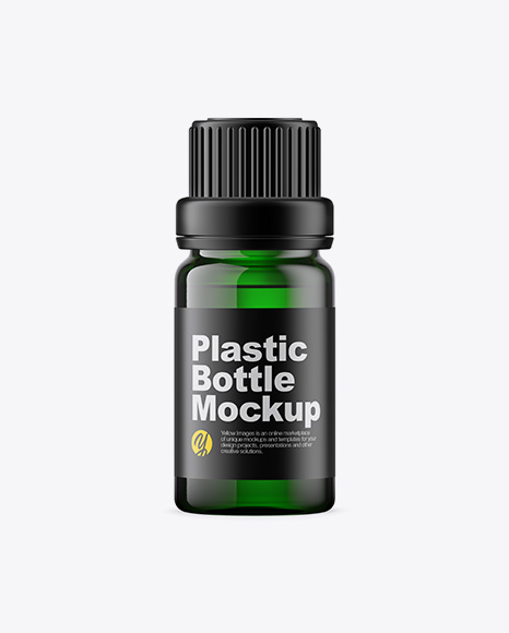 Green Glass Oil Bottle Mockup