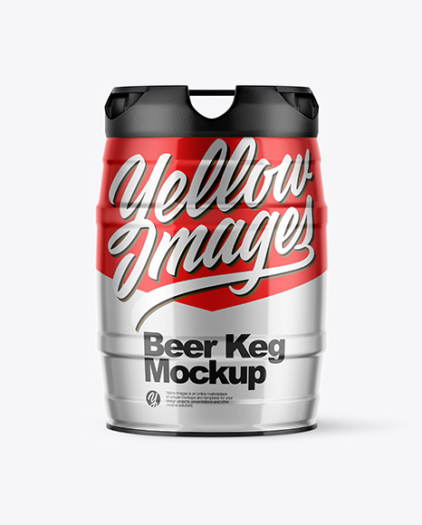 Metallic Beer Keg Mockup