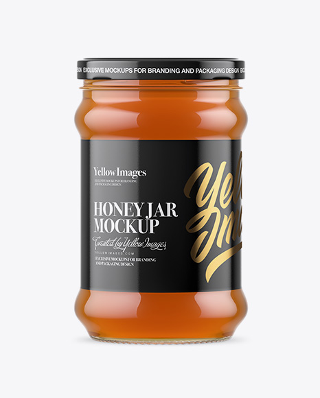 Clear Glass Honey Jar Mockup