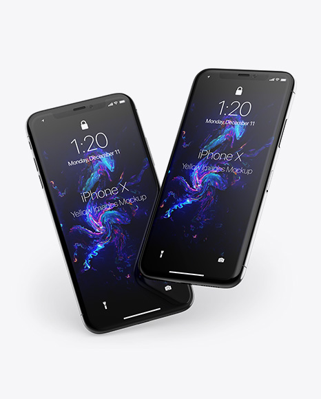 Two Apple iPhones X Mockup