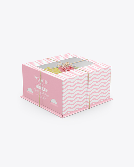 Box with Cake Mockup