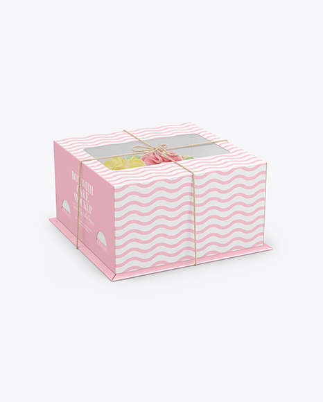 Box with Cake Mockup