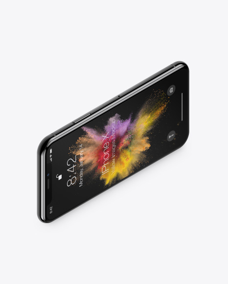 Isometric Apple iPhone X Mockup