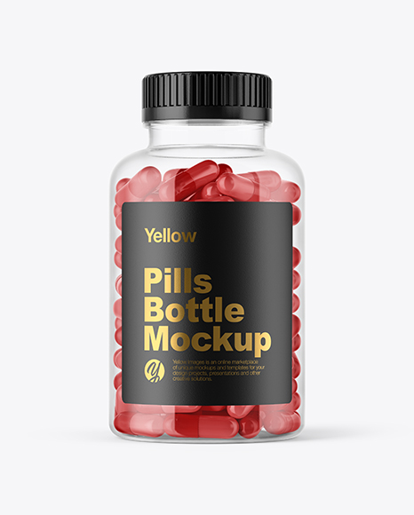Clear Pills Bottle Mockup