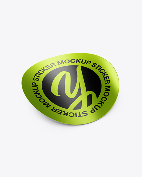 Metallic Round Sticker Mockup