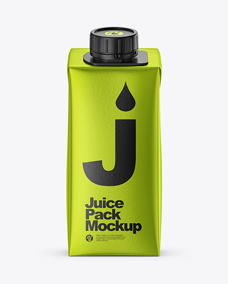 200ml Metallic Juice Carton Package Mockup
