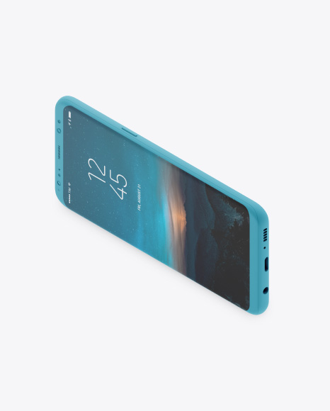 Isometric Clay Samsung Galaxy S8 Mockup