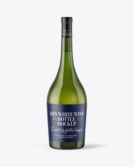 1.5L Green Glass Bottle With White Wine Mockup