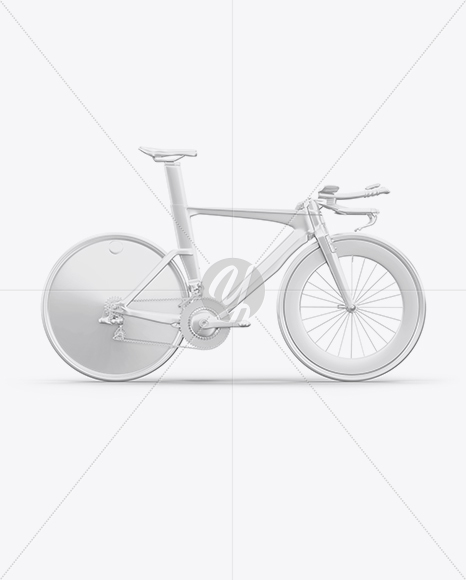 Carbon Triathlon Bicycle Mockup - Right Side View