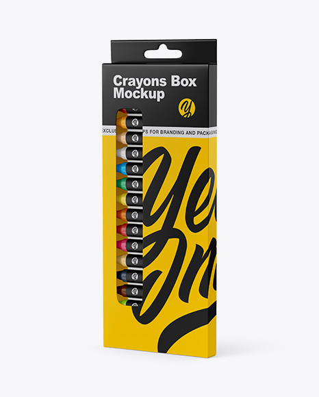Box w/ Crayons Mockup