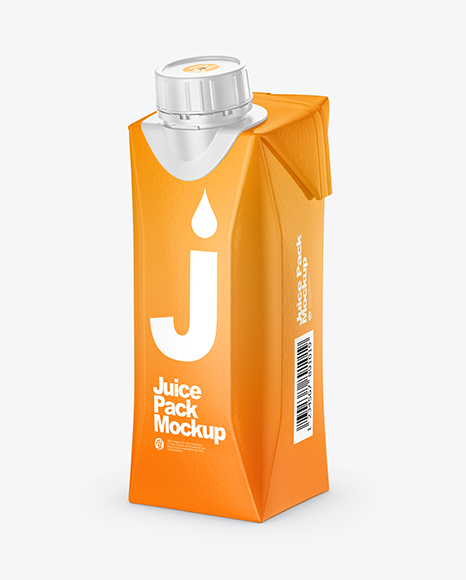 250ml Glossy Juice Carton Package Mockup