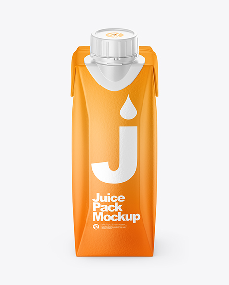 250ml Glossy Juice Carton Package Mockup