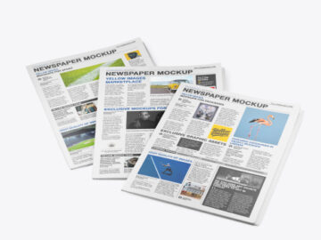Three Newspapers Mockup