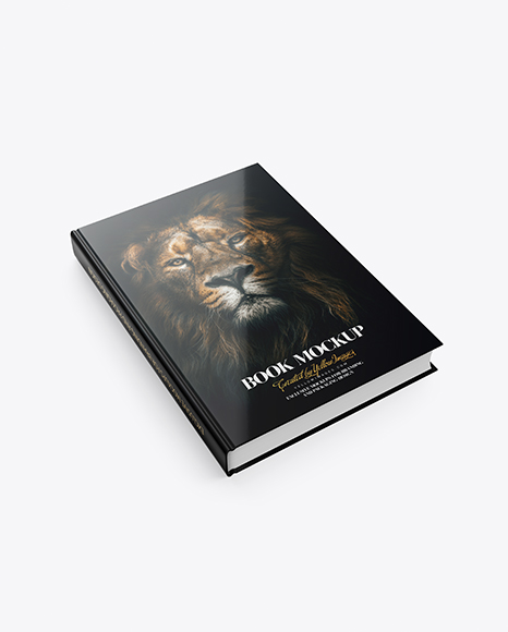 Book w/ Glossy Cover Mockup - High Angle View