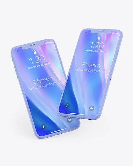 Two Clay Apple iPhones X Mockup