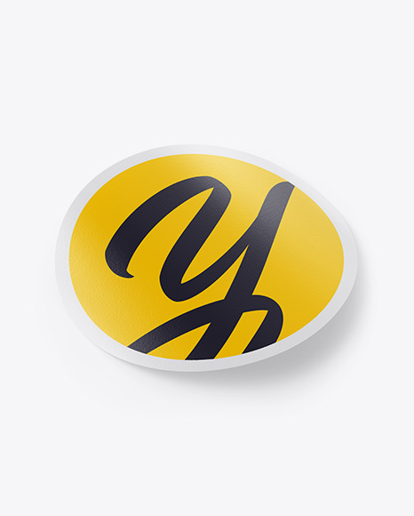 Textured Round Sticker Mockup