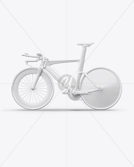 Carbon Triathlon Bicycle Mockup - Left Side View