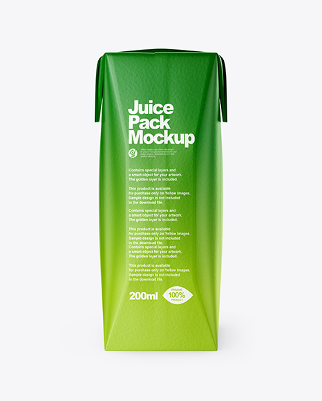 250ml Matte Juice Carton Package Mockup