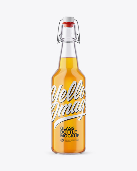 Clear Glass Beer Bottle With Clamp Lid
