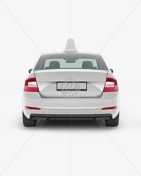 Liftback Sedan Mockup - Back View
