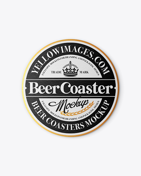 Paper Beer Coaster Mockup