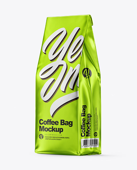 Matte Metallic Coffee Bag Mockup