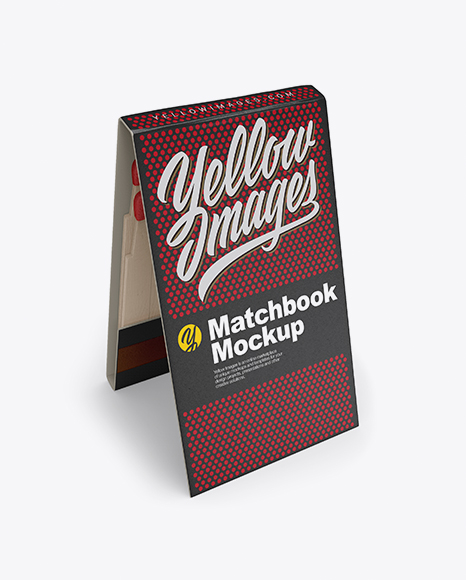 Carton Matchbook Mockup - High Angle View