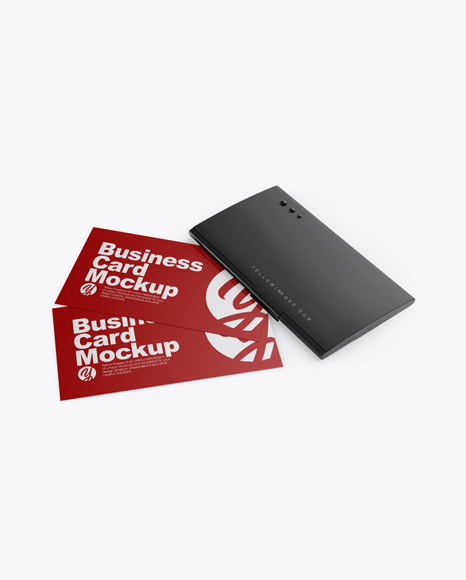 Glossy Cardholder w/ Two Textured Business Cards
