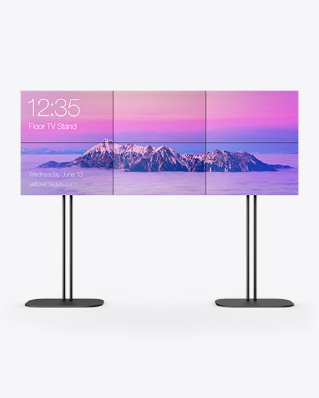 Dual Screen Stand Mockup - Front View