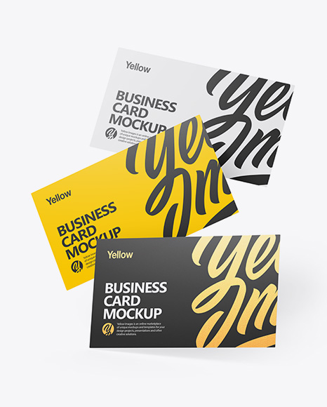 Three Business Cards Mockup