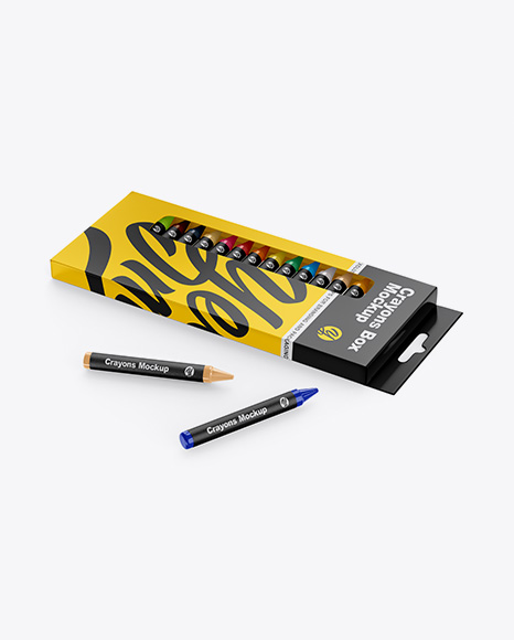 Box w/ Crayons Mockup